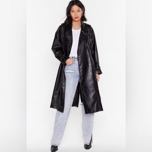 Nasty Gal Collection Black Faux Leather Jacket size 0